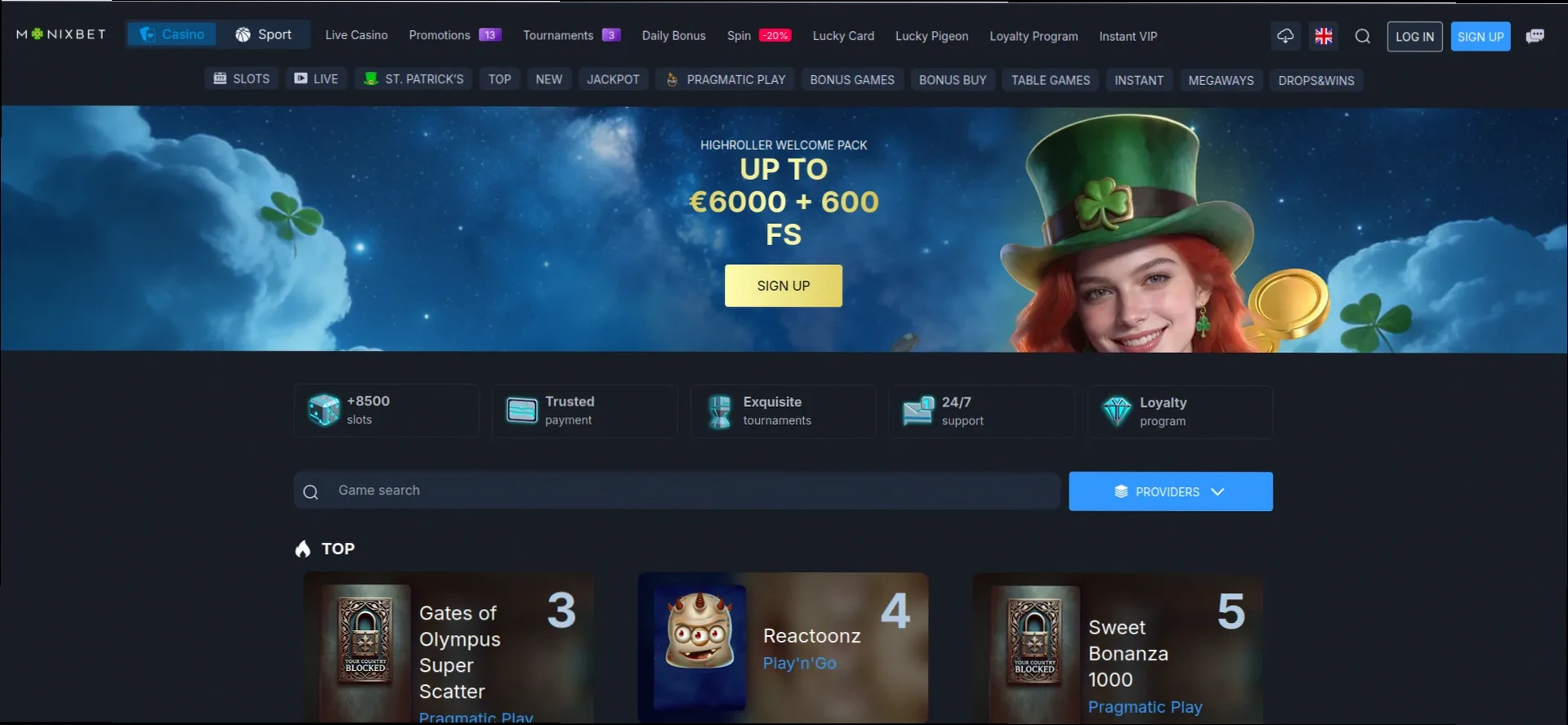 Monixbet Casino 100% tot €150 + 50 Gratis Spins welkomstbonus